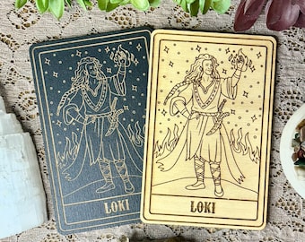 Loki Deity Card | Altar Decor | Deity Wall Art | Tarot Themed Shelf Leaner