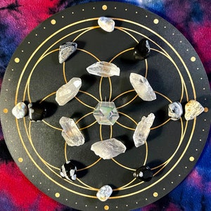 Seed of Life Crystal Grid (Black)