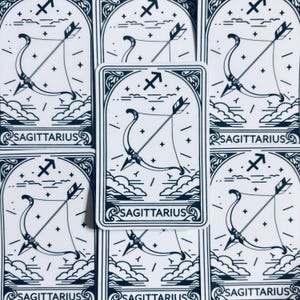Sagittarius Zodiac Stickers | Tarot Themed Zodiac Stickers | November 22 - December 21 | Astrology Sticker