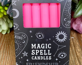 Pink Spell Candles for Friendship -Set of 12-