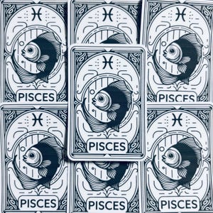 Pisces Zodiac Sticker | Tarot Themed Zodiac Sticker | February 19 - March 20 | Astrology Sticker
