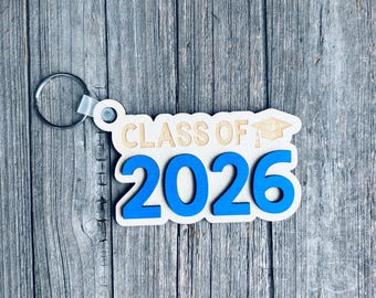 Class of Any Year Keychain | Class of 2026 Keychain | Graduation Gift | School Color Keychain | Class of 2027