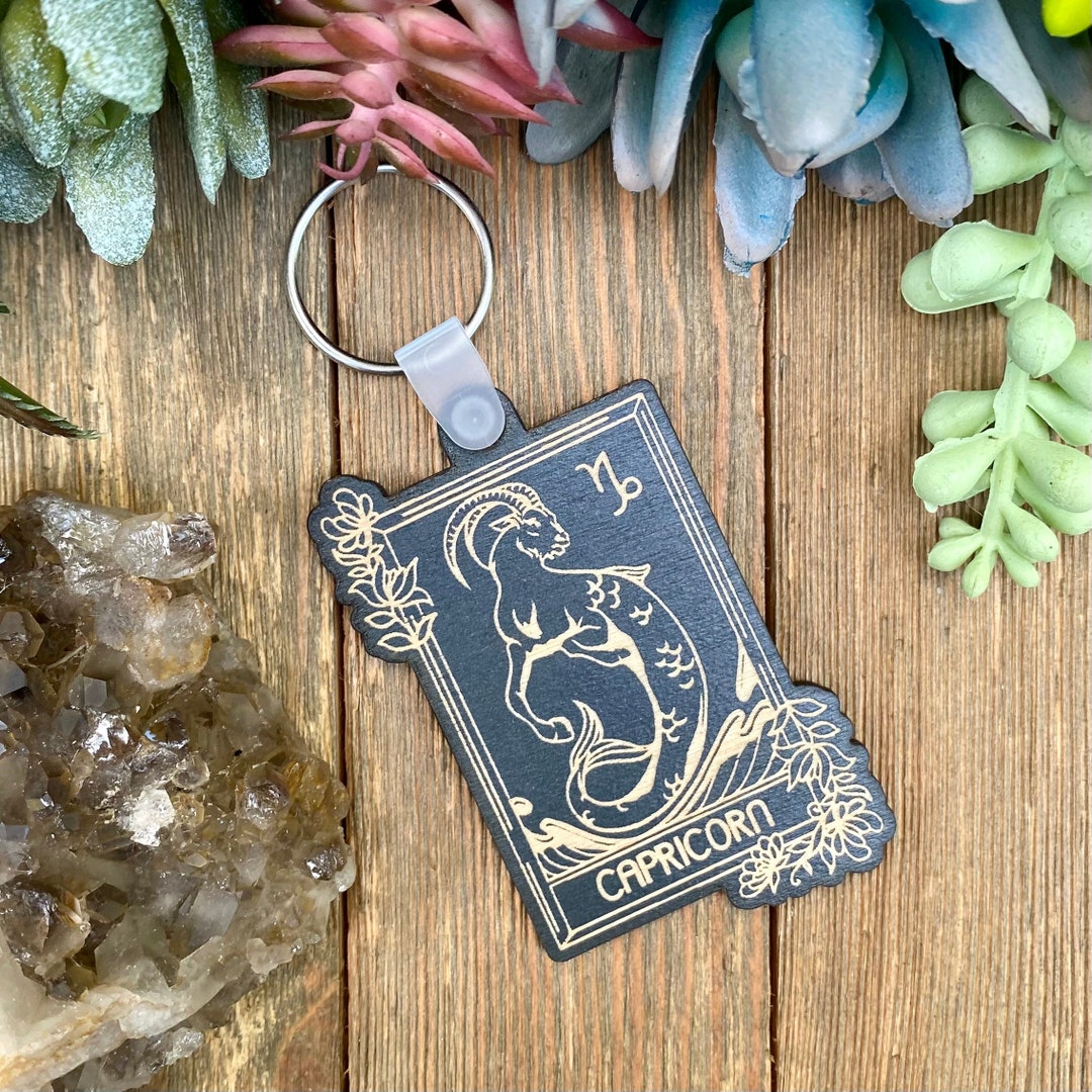 Capricorn Zodiac Keychain | Floral Zodiac Keychain | December 22 ...