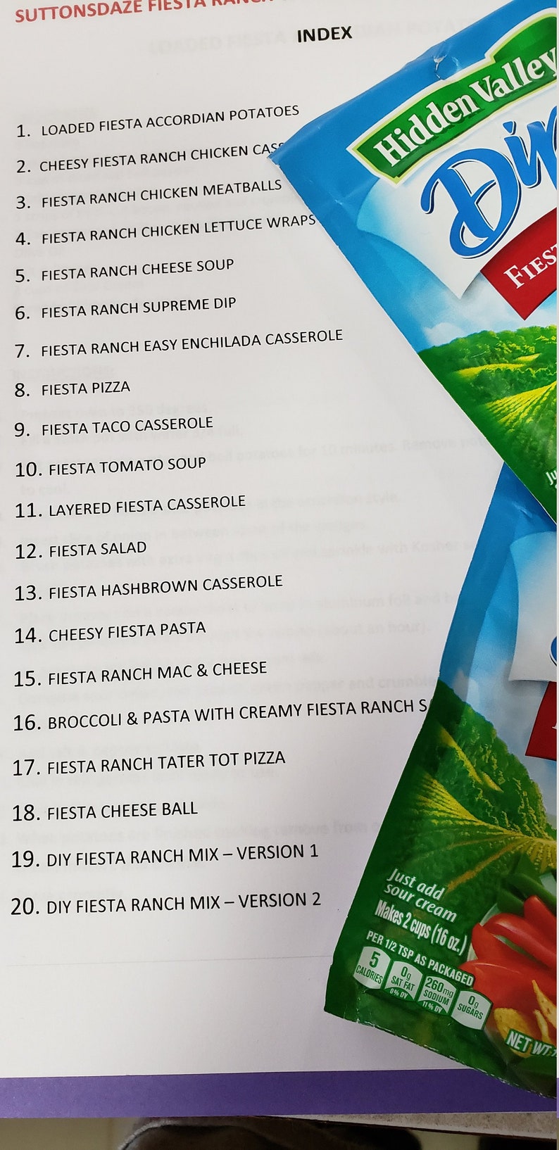 Suttonsdaze Fiesta Ranch World Domination Cookbook Etsy