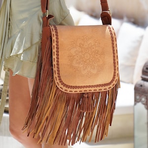 Leather Boho Handcrafted Crossbody Purse, Western Bag, Festival Bag