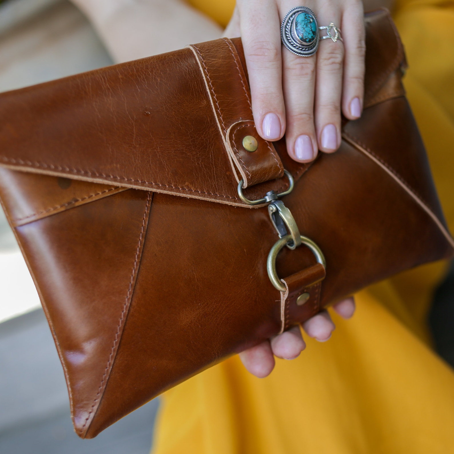 Brown Boho Leather Wallets for Women Etsy