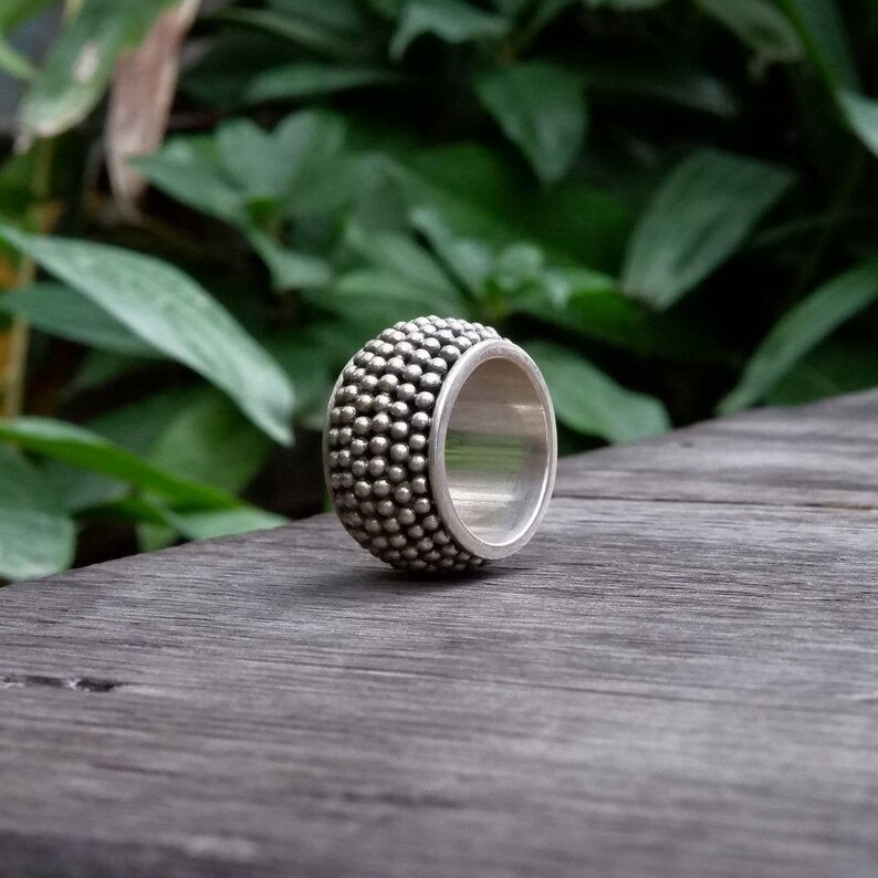 925 Sterling Silver Wide Band Rings for Women~Geometric Modern Unique Sterling Silver Ring~Jewelry by My Gratitude Bali