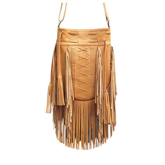 Finn Boho Strap Leather Crossbody Bag - Blush