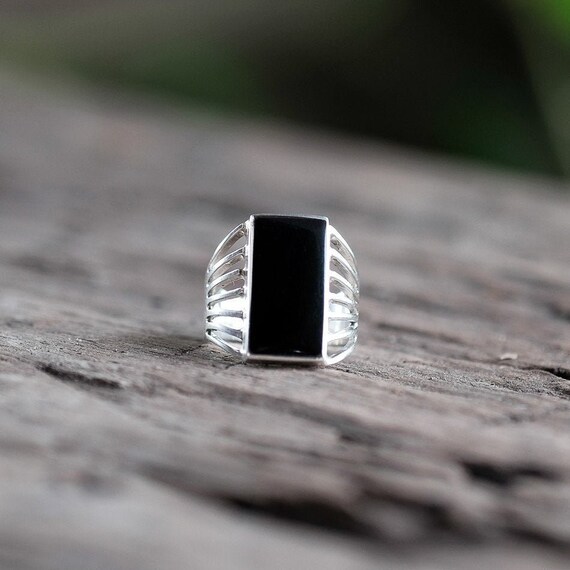 Sterling Silver Black Onyx Ring For Women Etsy Sterling Silver Black Onyx Ring For Women Etsy