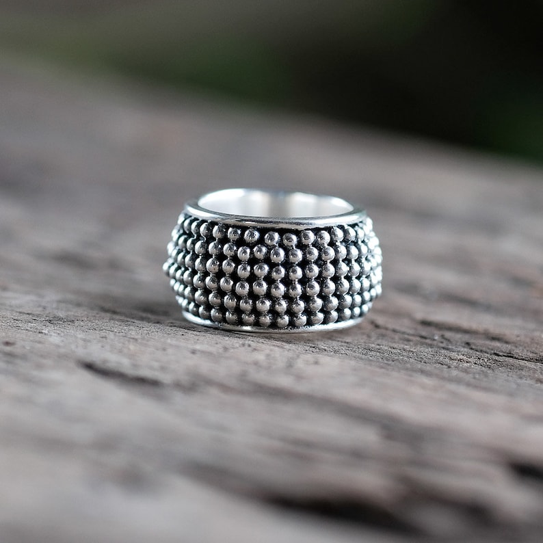 925 Sterling Silver Wide Band Rings for Women~Geometric Modern Unique Sterling Silver Ring~Jewelry by My Gratitude Bali