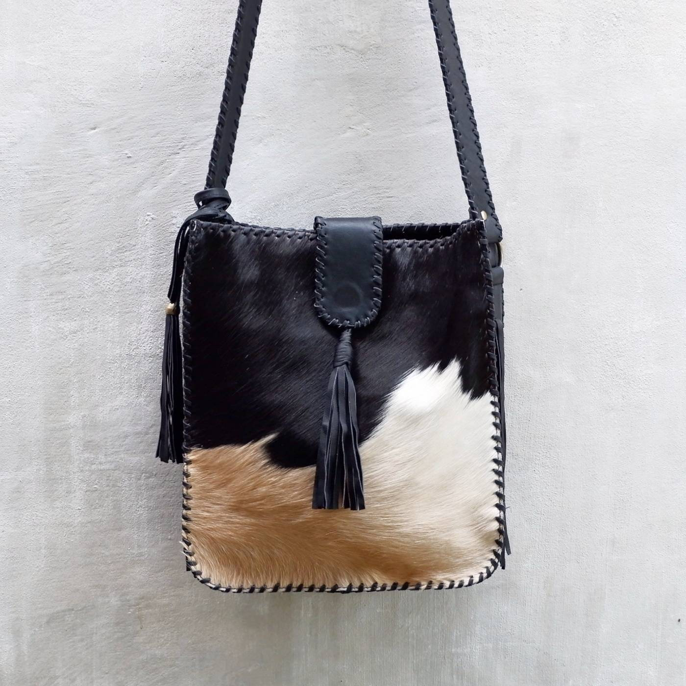 Leather Cowhide Cross Body Bag Hair on Hide Etsy