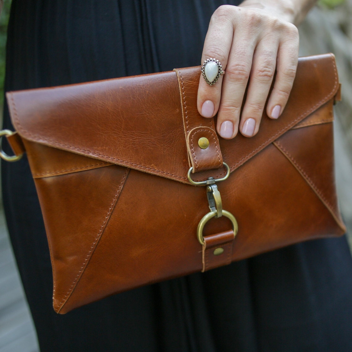 Brown Boho Leather Wallets for Women Etsy