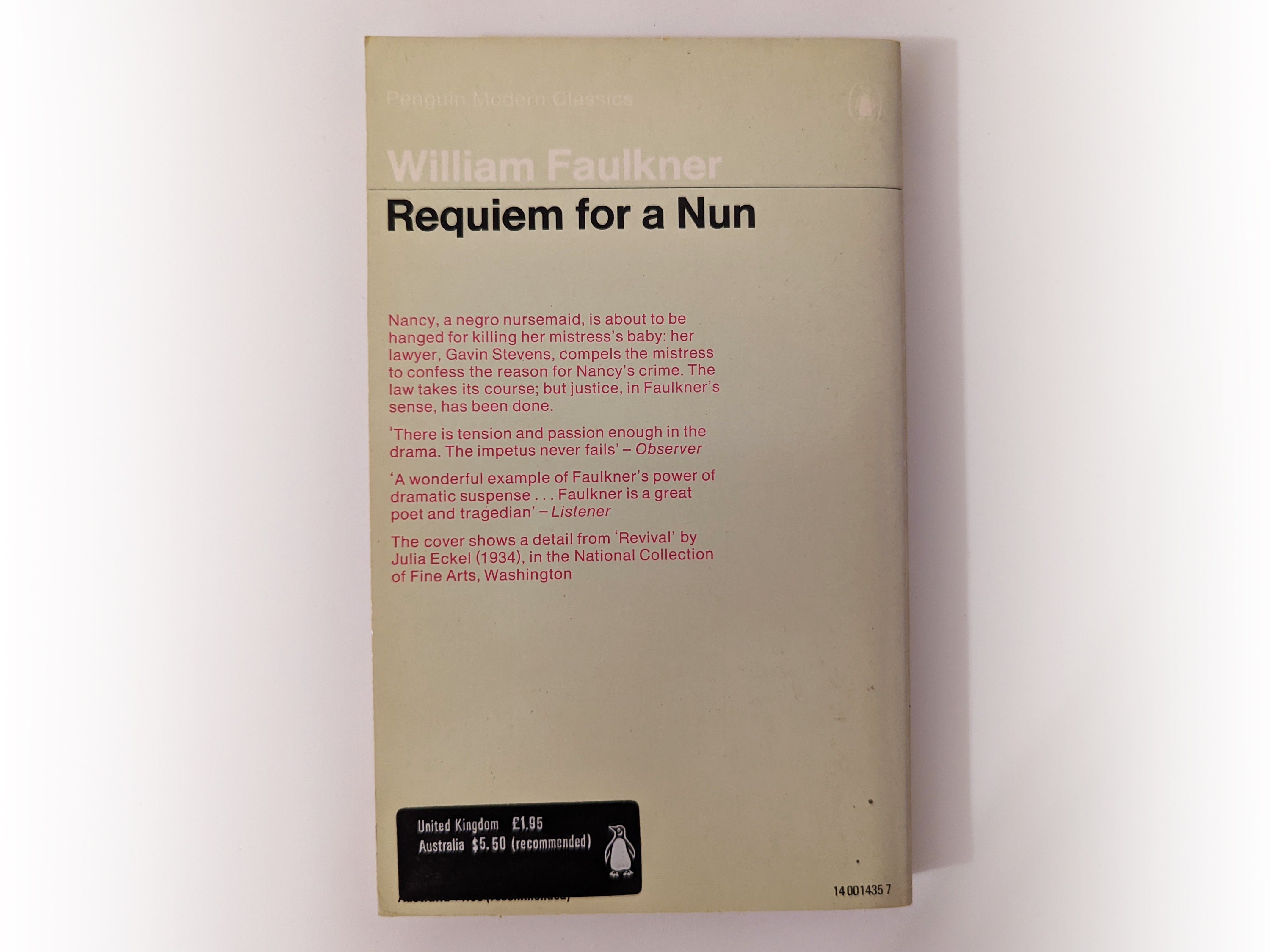 William Faulkner - Requiem for a Nun - Penguin Vintage Paperback