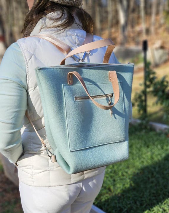 3mm Merino Wool Backpack.   Mint Green