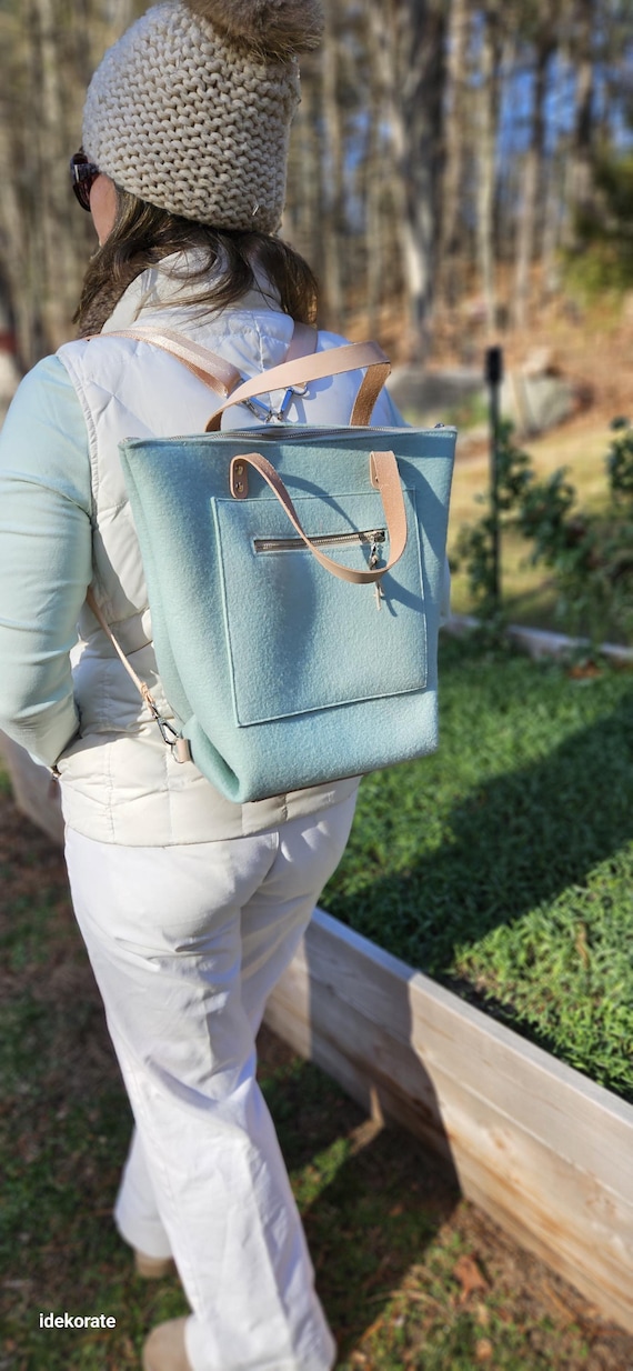 3mm Merino Wool Backpack.   Mint Green