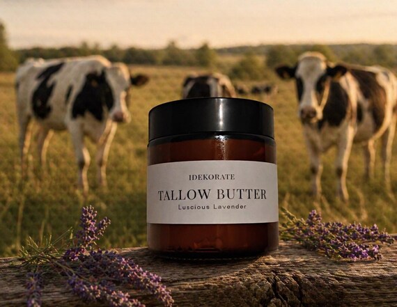 Small Batch | Locally Sourced Grass-Fed Fed Tallow | Lavender Scent | Whipped | Lightweight | Non greasy