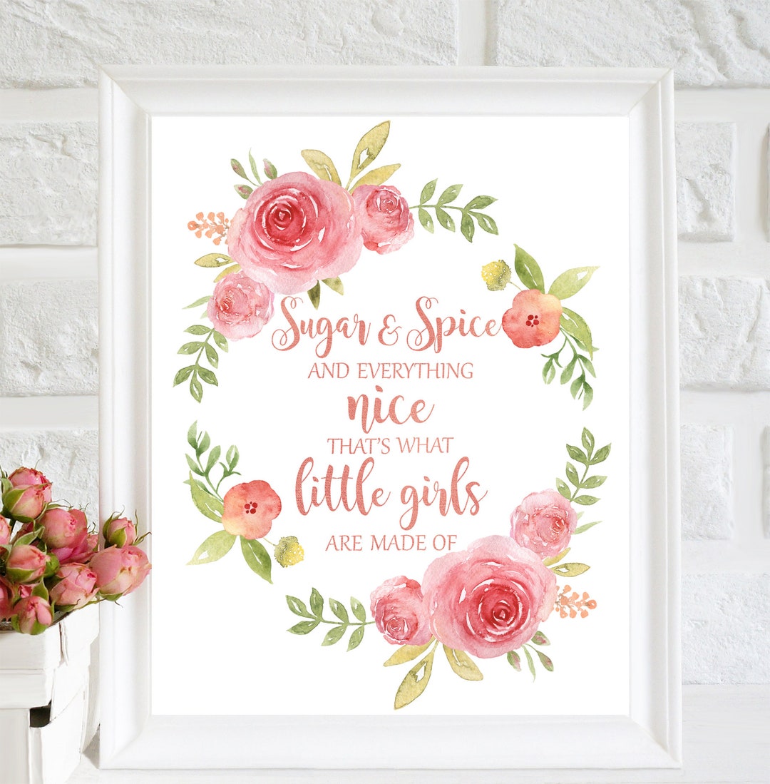 Sugar and Spice and Everything Nice Girls Nursery Wall Art Etsy