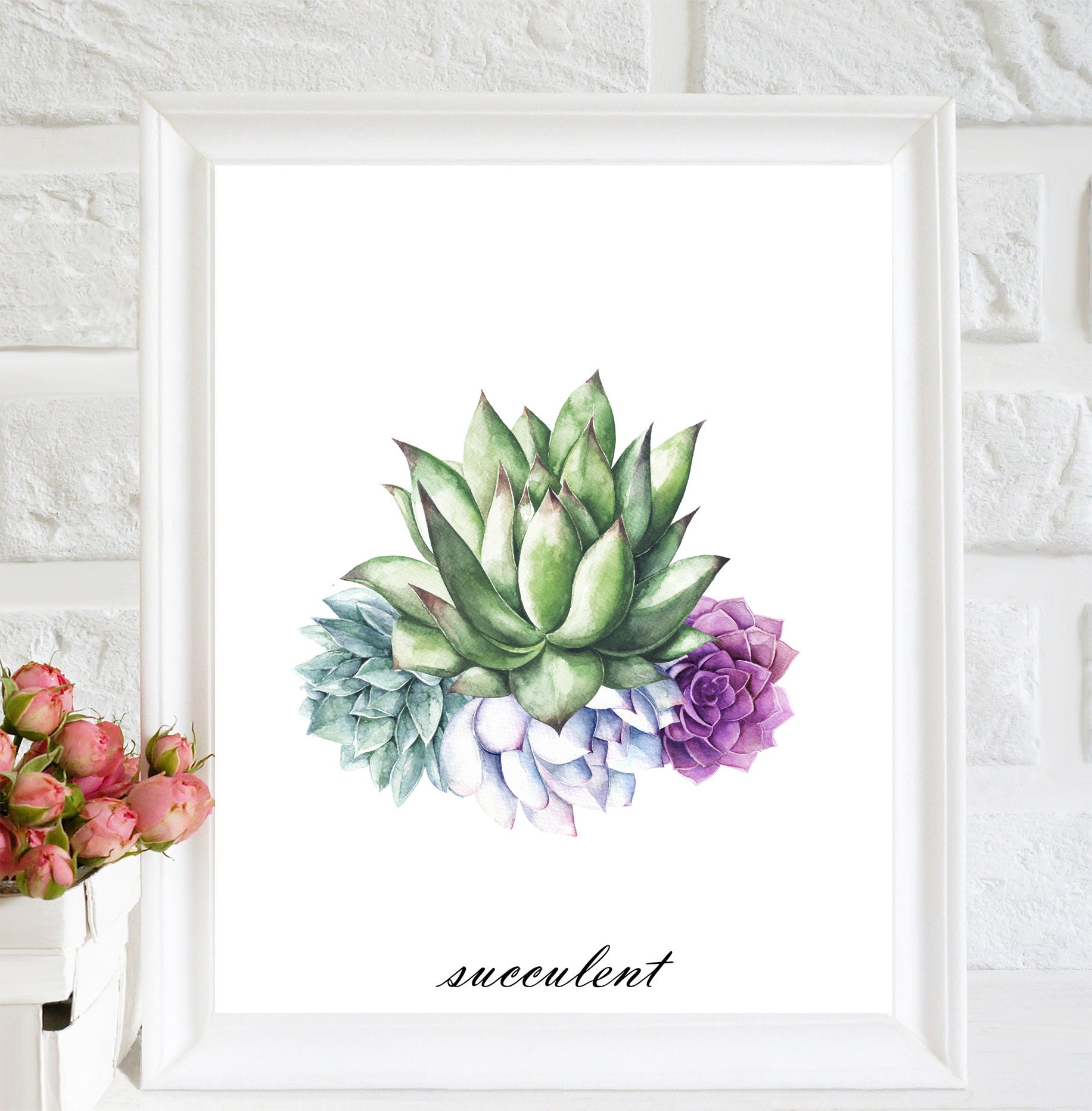 Succulent Printable Succulent Print Succulent Art Decor | Etsy