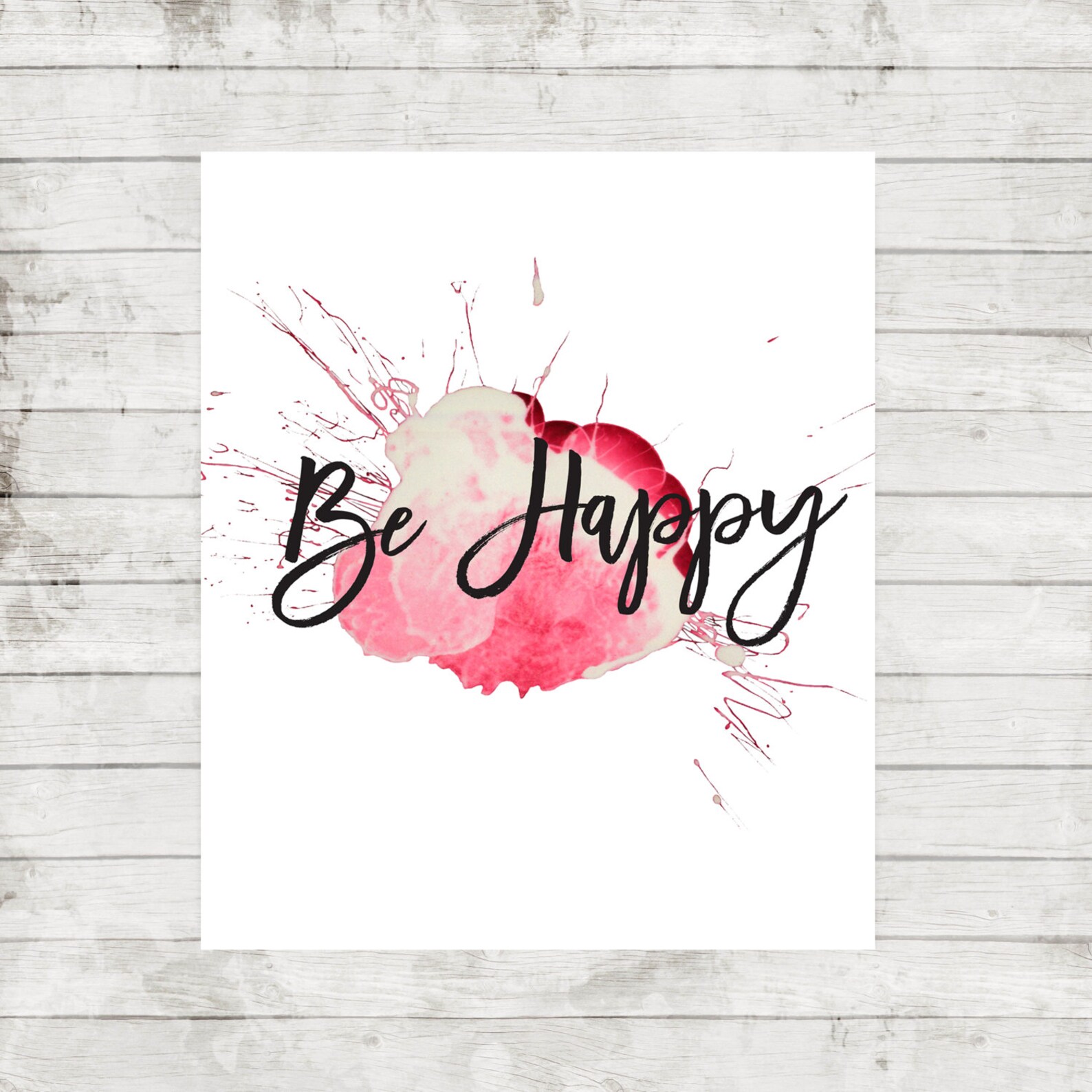 Be Happy Print Be Happy Printable Happy Quote Inspirational | Etsy