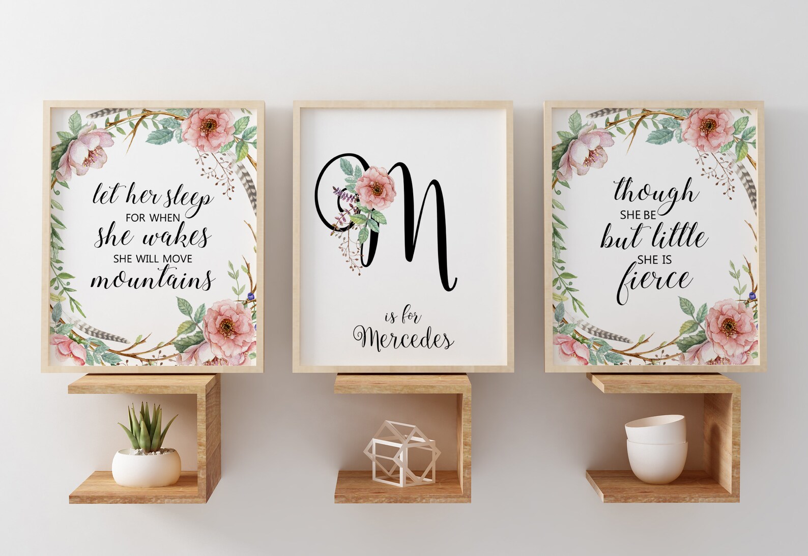 Nursery Set of 3 Nursery Quotes Girl Nursery Boho Prints Etsy