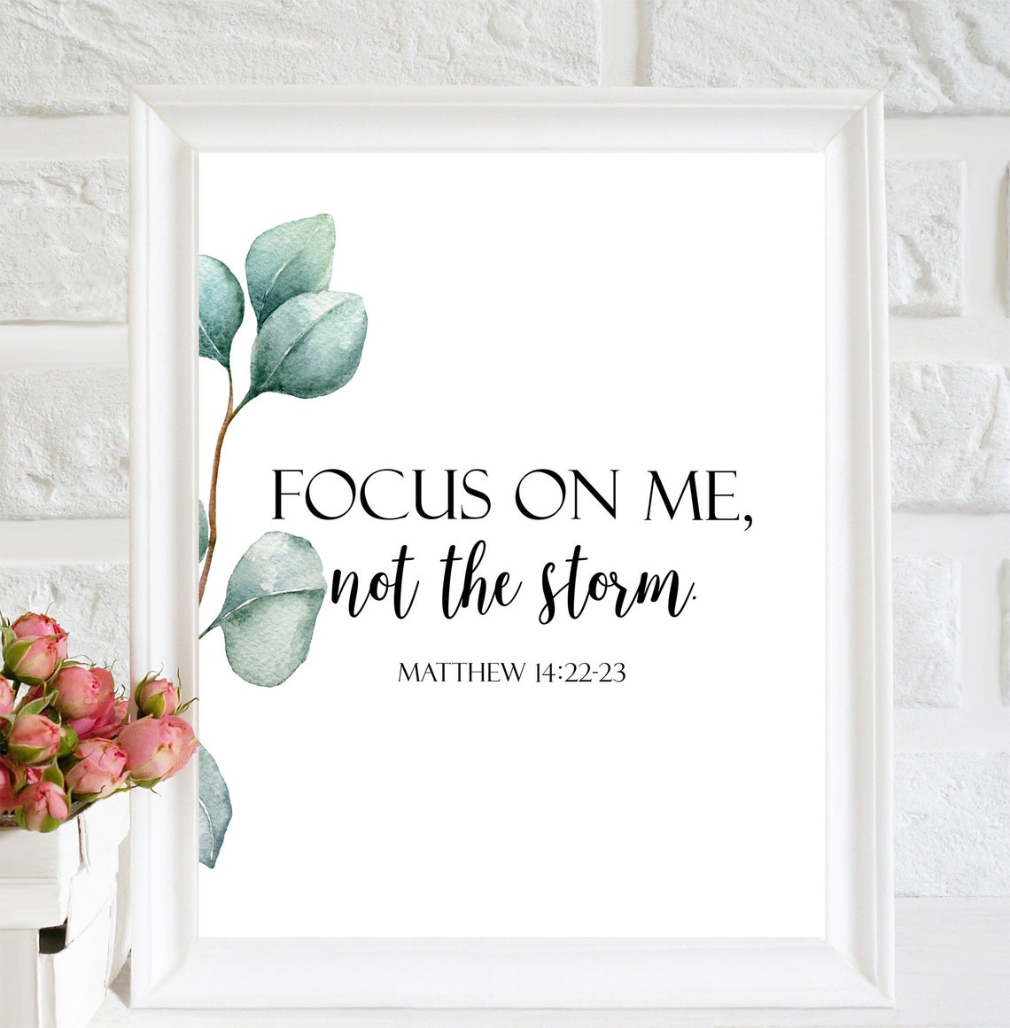 Focus On Me Not The Storm Matthew 14 22 23 Bible Printables Etsy