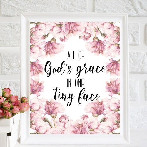 All of Gods Grace in One Tiny Face Sign Baptism Sign - Etsy