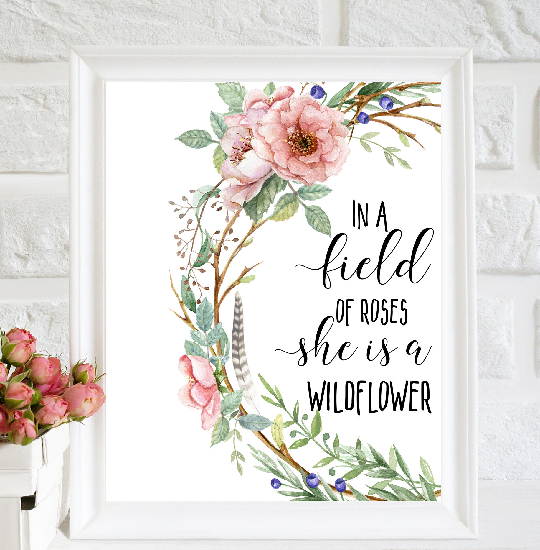 In a Field of Roses She is a Wildflower Nursery print Nursery Etsy