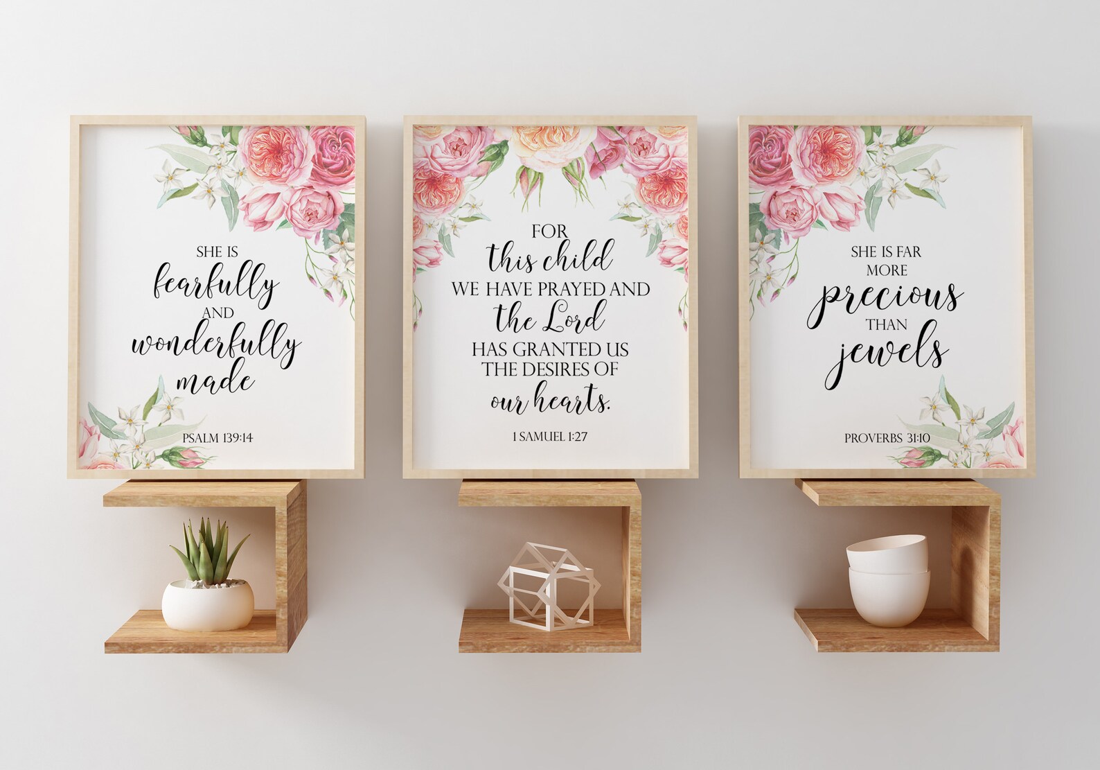 Nursery Set of 3 Nursery Bible Quotes Nursery Wall Art Nursery Etsy