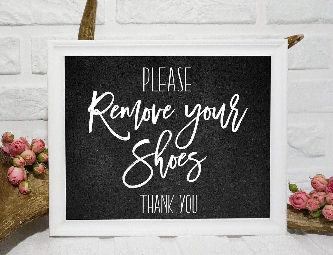 Remove Shoes Printable Remove Your Shoes Printable Entry Way | Etsy