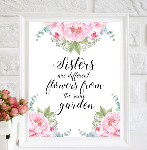 Sœurs Sont Des Fleurs Differentes De La Meme Jardin Pepiniere Etsy