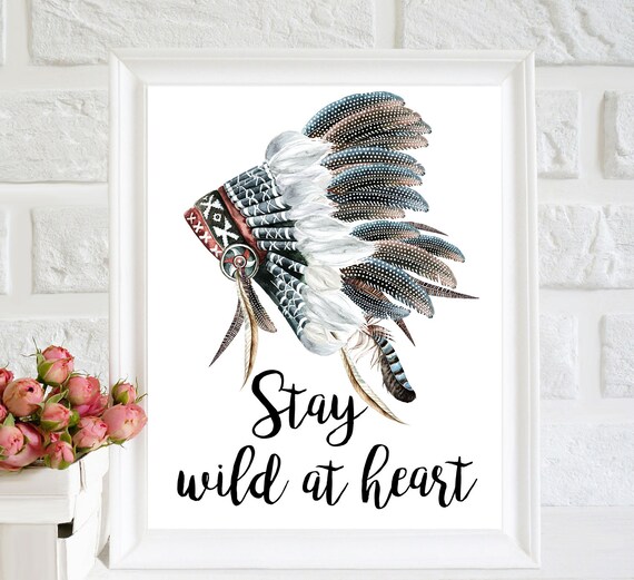 Boys Nursery Print//Indian Headdress Print//Tribal wall Print//Boys wall print