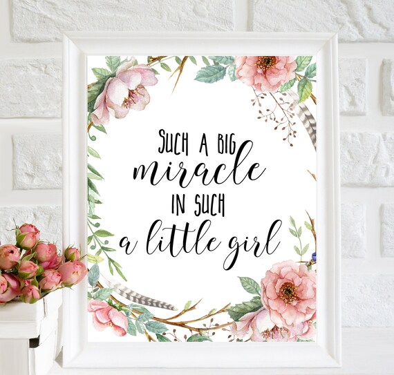 Such A Big Miracle In Such A Little Girl Girl Nursery Etsy