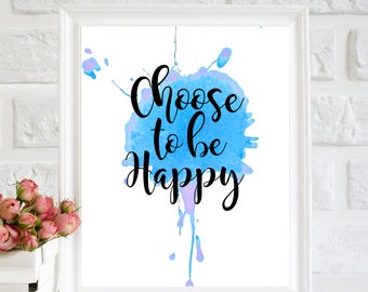Choose Happy Poster | Etsy