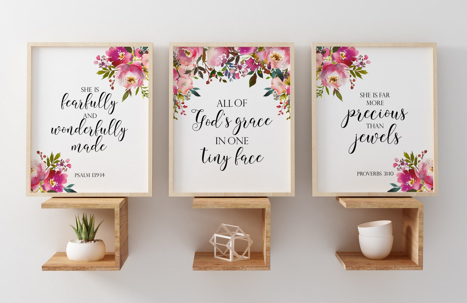 Bible Verse Wall Decor Nursery Set Scripture Wall Decor Etsy