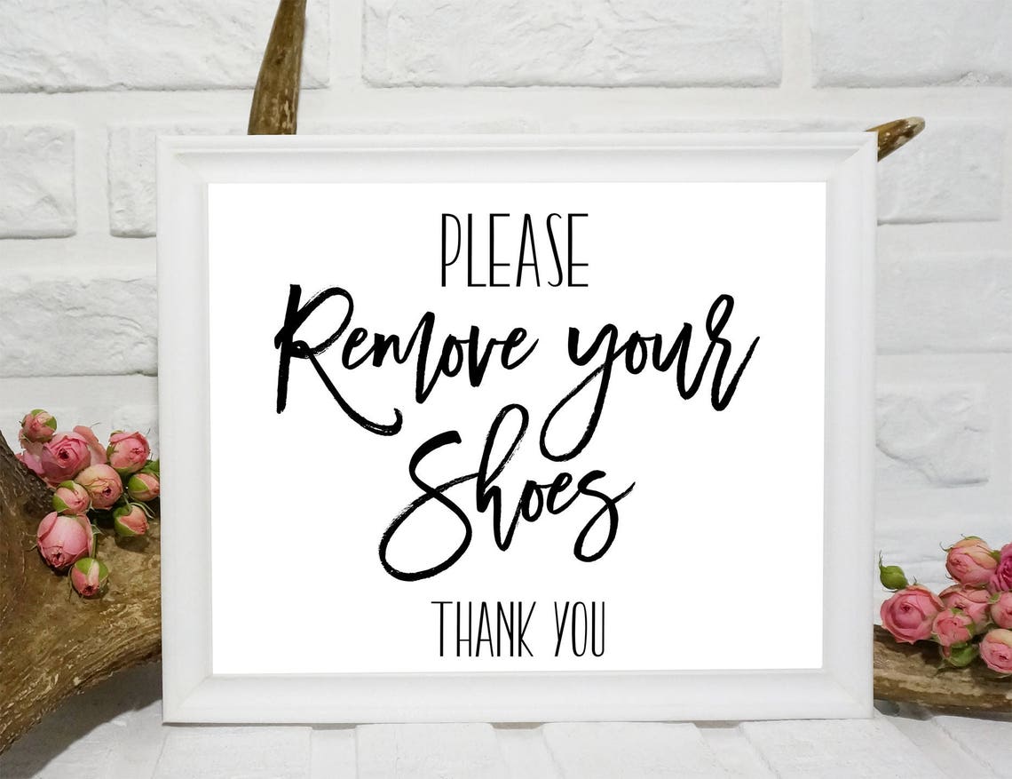 Remove Shoes Printable Remove Your Shoes Printable Entry Way | Etsy