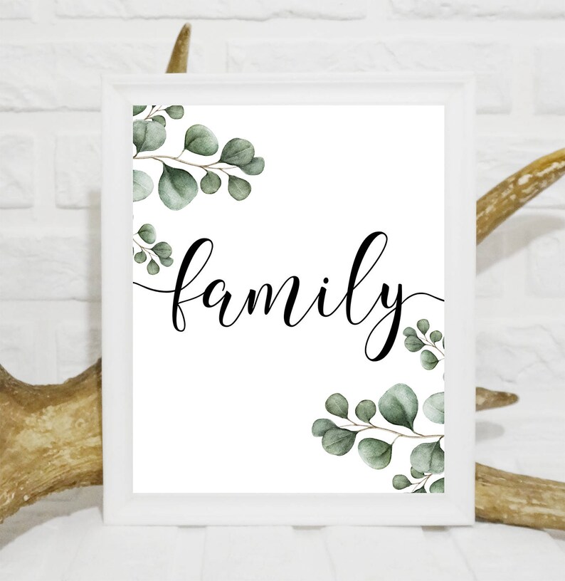 Family Printable Sign Family Wall Decor Leaves Printable - Etsy