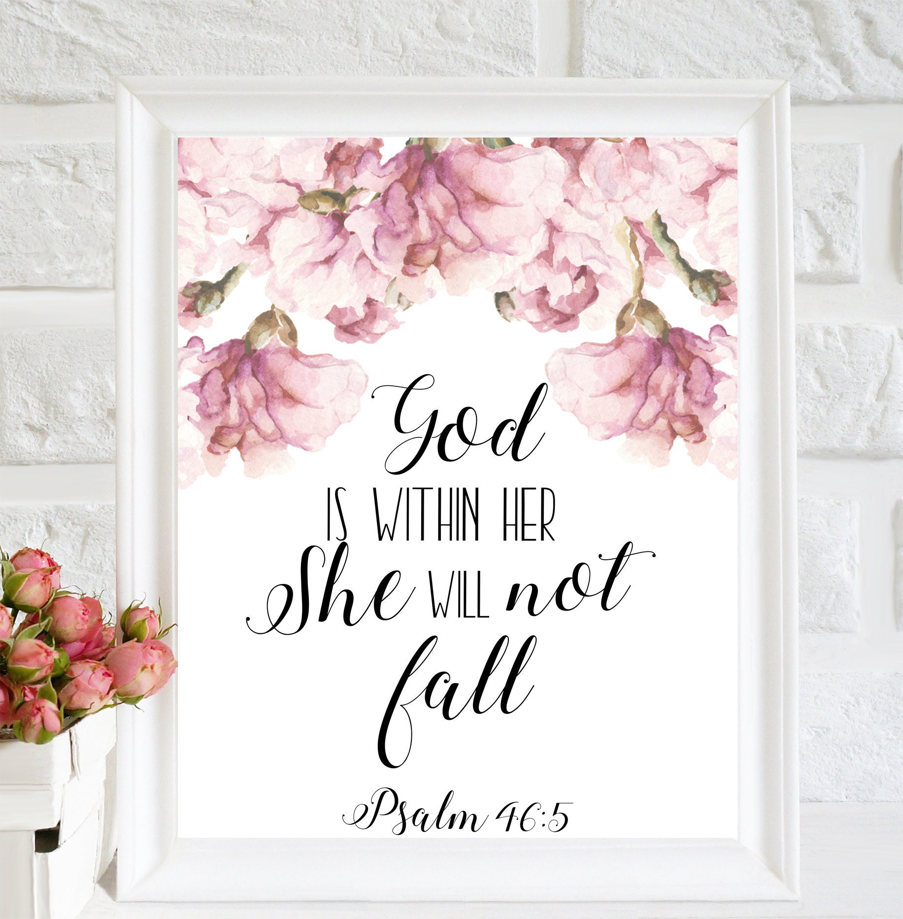 God is within her she will not fall printable Bible verse Etsy