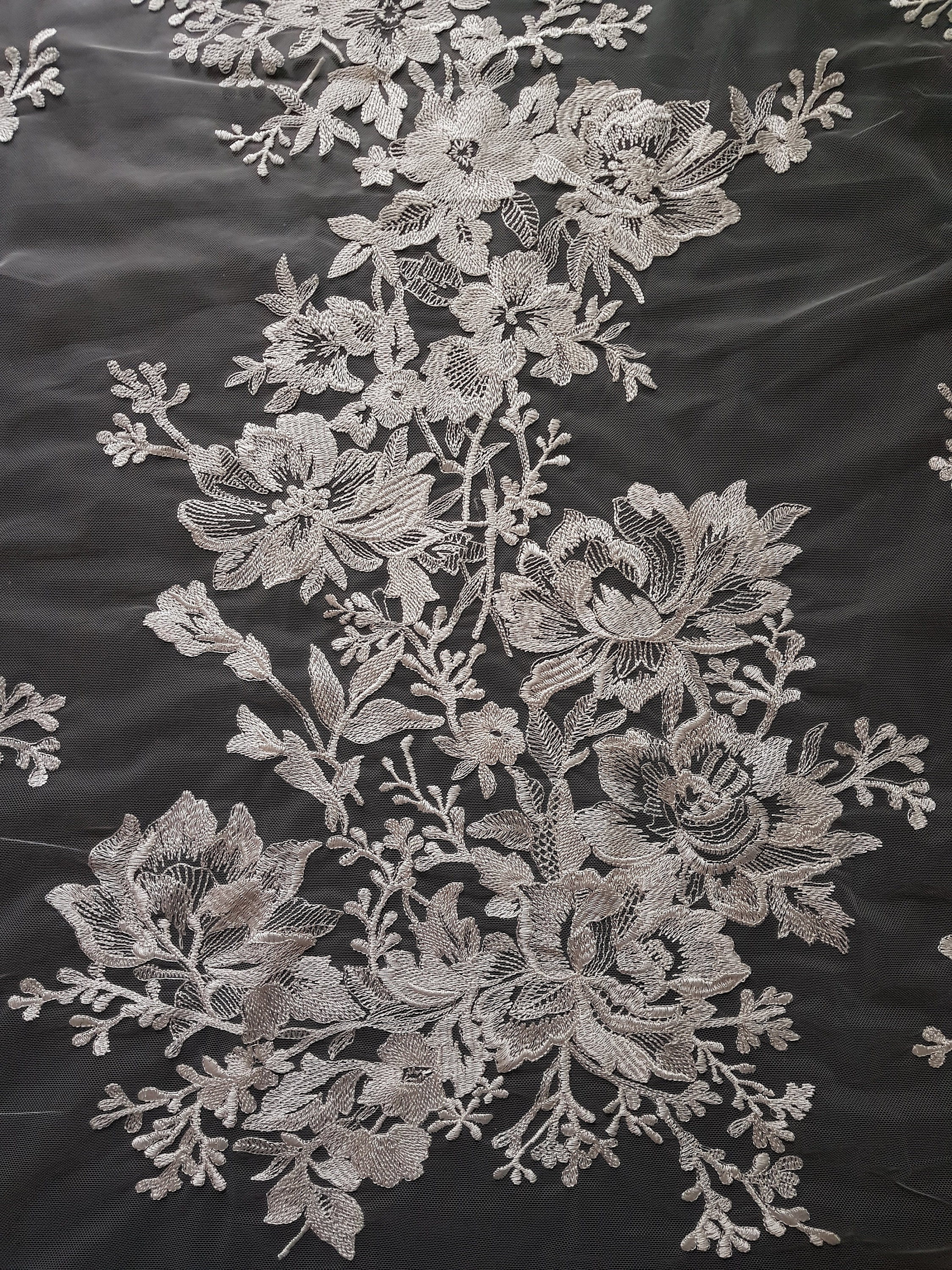 GAYCHUN Flower Embroidery Lace Fabric Wedding Bridal Dress | Etsy