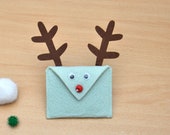 Felt gift bag - gift envelope - reindeer Rudolf - for a cash gift or Christmas voucher