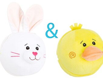 Rabbit and duck - turning egg, plush ball also as a gift for birth, baby, toddler toys, ball, Easter