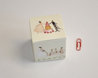 Geschenkschachtel / Würfelbox zur Hochzeit für kleine Geschenke, Geldgeschenk, Gutschein 6x6x6cm