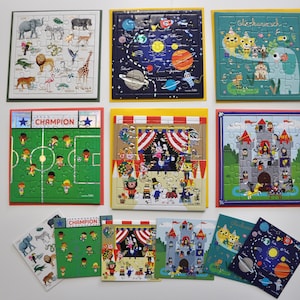 Puzzle - Karte mit Umschlag und kleiner Doppelkarte für Kinder, Glückwunschkarte, Geburtstagskarte
