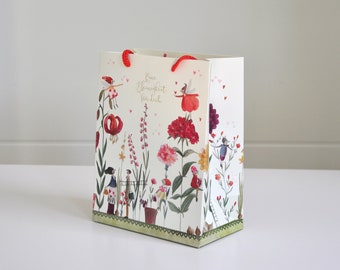 Blumenparadies / Eine Kleinigkeit für dich  - Geschenktasche Papiertüte Geschenktüte Tasche
