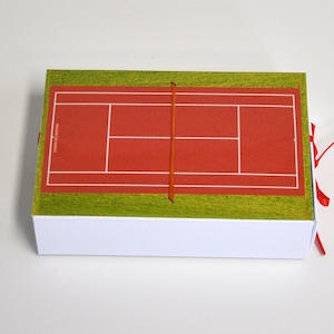 Tennis Geschenkschachtel Sport Geldgeschenk Gutschein Spielfeld Schachtel 3 Motive zur Auswahl Bild 2