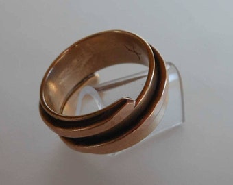 bague réglable en bronze pour hommes et femmes, décorée d'un fil soudé - cadeau pour homme et femme