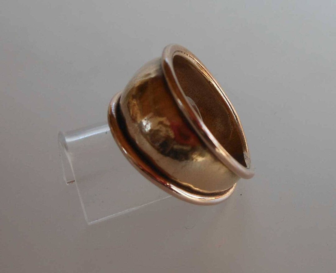 Hammered Bronze Ring for Men and Women With Soldered Wire on Etsy