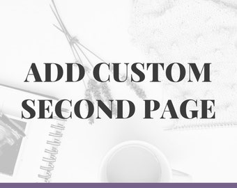 Add Custom Second Page