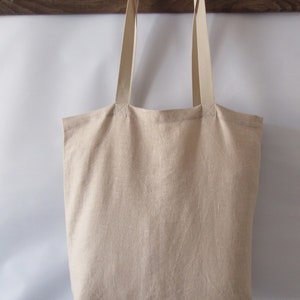 Natürliche Beige Einkaufstasche aus 100% LEINEN, Einkaufstasche für den täglichen Gebrauch, vegane Einkaufstasche, wiederverwendbare Einkaufstasche, Geschenk