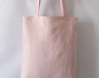 100%  LINEN  dusty rose tote bag ,  shopping bag for every day use, vegan tote bag , reusable grocery bag, gift