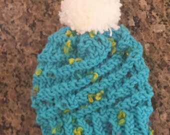 Knitted swirl hat for baby